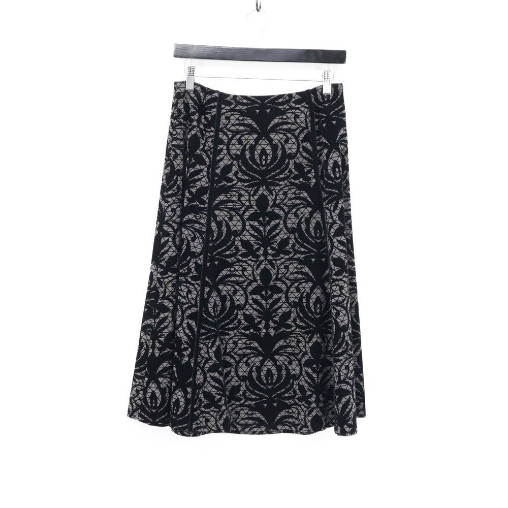Burnout Velvet Damask Midi Skirt Women 6 Dark Feminine Boho Witchy Holiday Retro